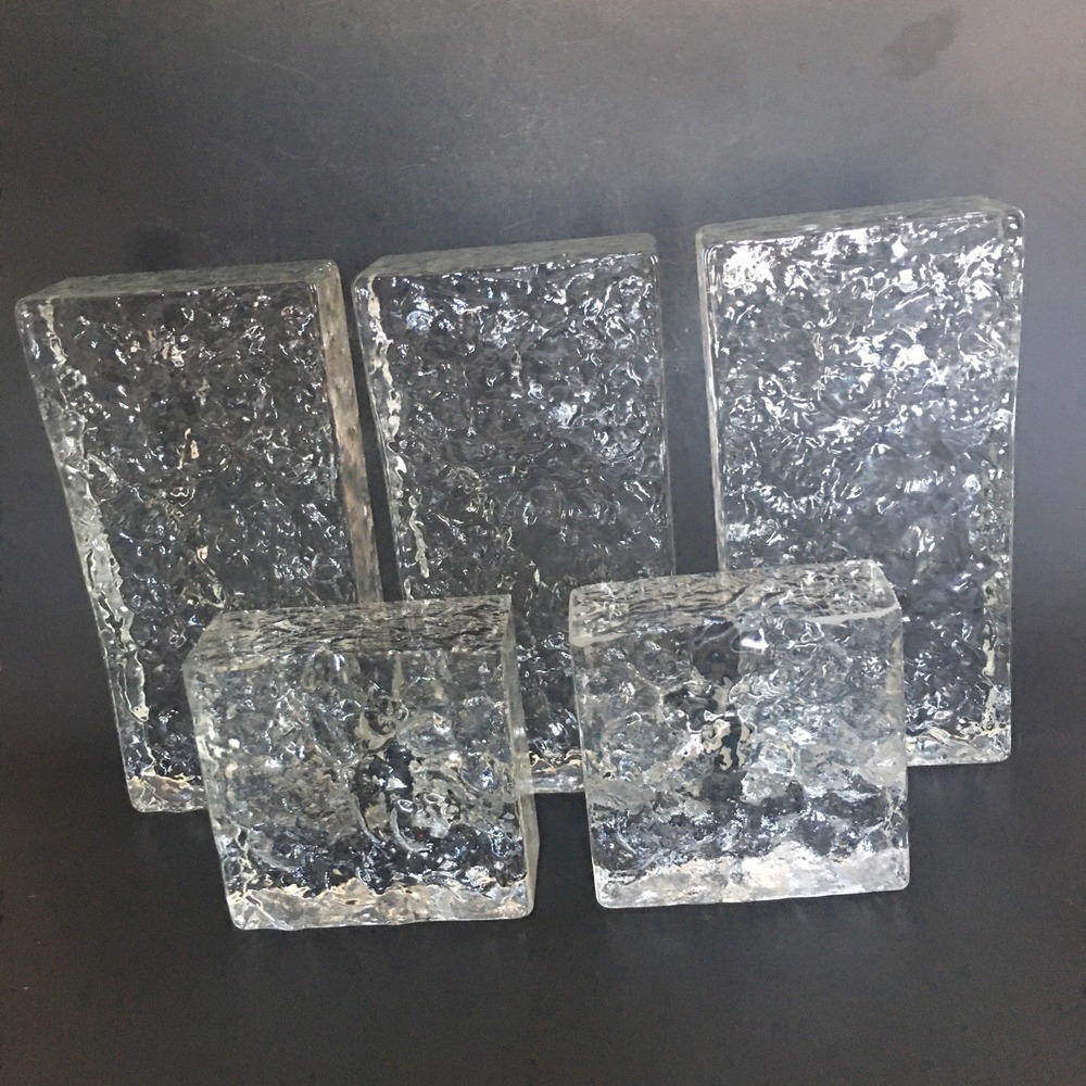 Modern Textured Glass Decor Glass Blocks Transparent Ice Crystal Textural Glass